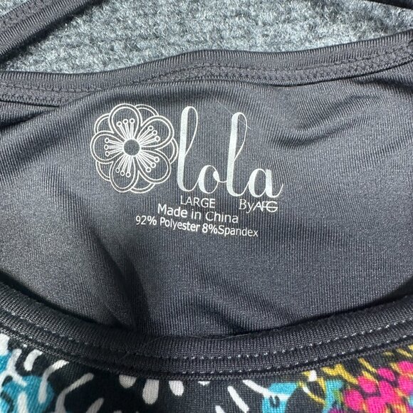 Lola Dress Womens Large Stretch Knit Sleeveless Sundress Bold Print Pullover - Picture 4 of 6